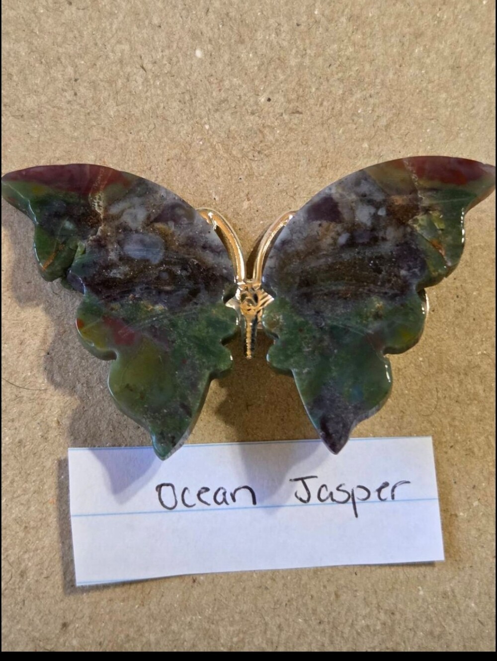 Ocean Jasper Butterfly Clip-Brooch-Hair Accessory-Decor-Carving